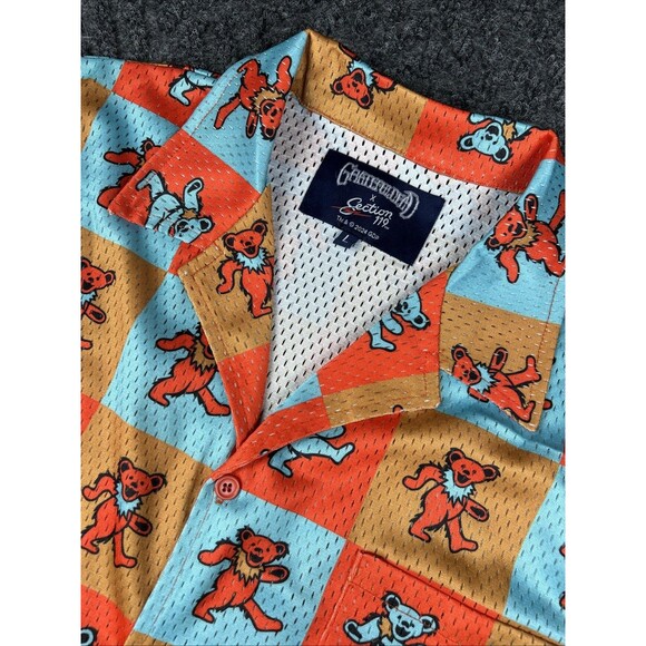 Section 119 Other - Grateful Dead x Section 119 Shirt Mens Large Mesh Camp Collar Music Rock Band